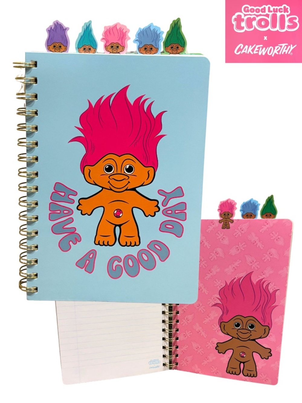 Cakeworthy x Good Luck Trolls Tabbed Notebook - Rare